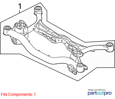 2012 Volkswagen CC Rear Support Frame Used OEM 3C0505235AC