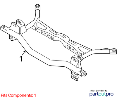 2014 Volkswagen Passat Rear Suspension Subframe Crossmember Used OEM 561505315E