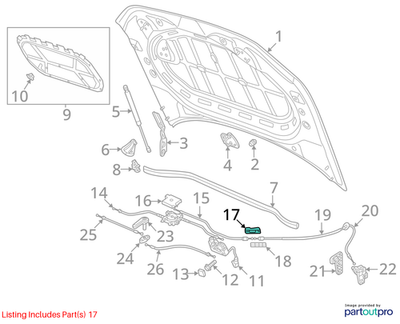 Volkswagen 2021-2025 Atlas Hood Release Cable Bracket 5N0823411A