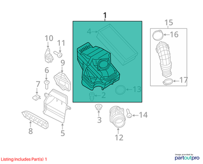 Audi 2012-2017 Q5 Air Filter And Housing Assembly 8K0133837BJ