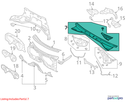 Audi 2007-2015 Q7 Cowl Water Deflector 4L1819401A01C