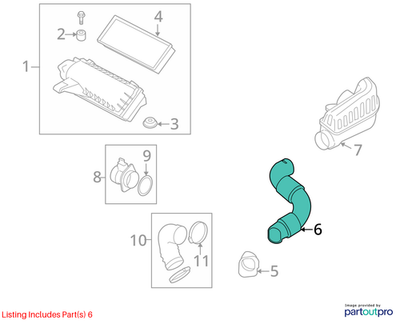 2011-2015 Mini Cooper Intake Tube / Hose Used OEM 13712754424