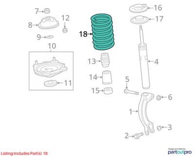 2012 Audi A4 Front Coil Spring Used OEM 8K0411105EA