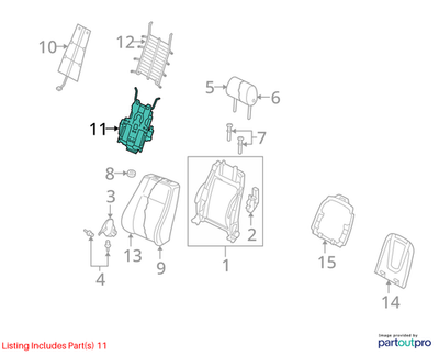 2010–2012 AUDI FRONT SEAT LUMBAR SUPPORT WITH ADJUSTMENT MOTOR USEDOEM 8K0881880