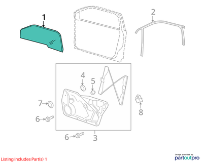 Volkswagen 2009-2025 Volkswagen Tiguan Door Glass 5N0845201