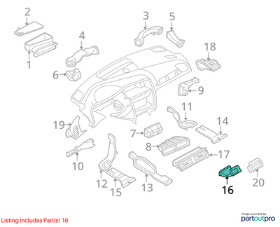 2010-2012 AUDI A4 CONNECTING PIECE INTERIOR TRIM USED OEM 8K0857042