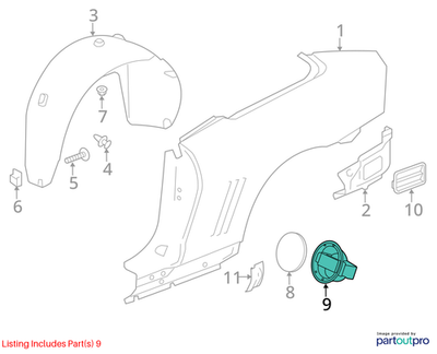Chevrolet 2010-2015 Camaro Fuel Filler Housing With Hinge Pin Springs 22765851