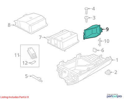2011–2016 BMW 520 Glove Box Storage Dash Cover Fuse Carrier USED OEM 51169192994