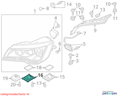 Audi 2013-2015 Audi S7 Headlight Control Module 4G0907472C