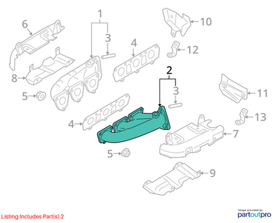 Audi 2013 Audi Q7 Exhaust Manifold 06E253031AB