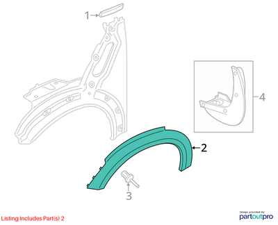 2012 Mini Cooper Countryman Front Left Wheel Arch Cover Used OEM 51779801881