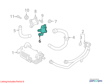 2012–2018 AUDI A6/A7/S6/S7 HVAC Water Control Valve USED OEM 4H0121671G
