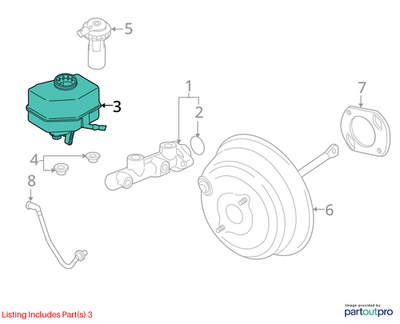 2012 BMW X6 Brake Fluid Expansion Tank Used OEM 34336771718