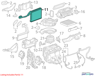 2018 Cadillac CTS A/C Evaporator Core Kit Used OEM 23375992