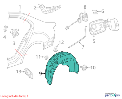 Volkswagen 2011-2025 Jetta Quarter Panel Splash Shield 5C6810971D