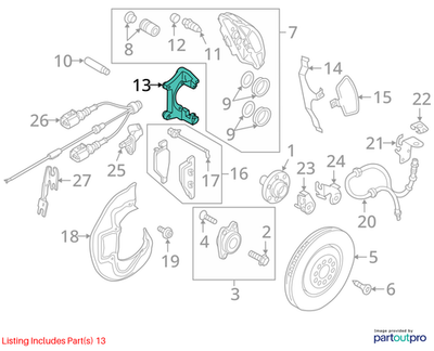 Audi 2012-2018 A6 Disc Brake Caliper Bracket 4H0615125