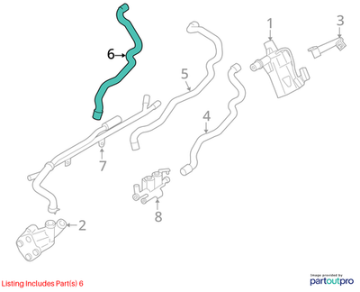 2011–2016 BMW 520i Return Hose OEM 64539119167