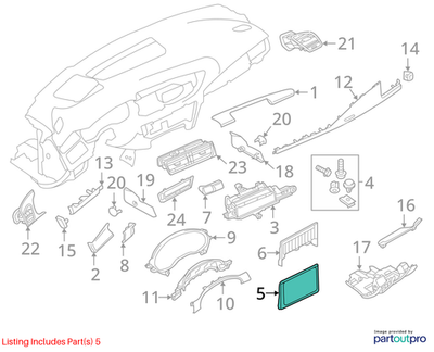 2014 Audi A6 Front Instrument Panel Trim Cover Used OEM 4G0857202A
