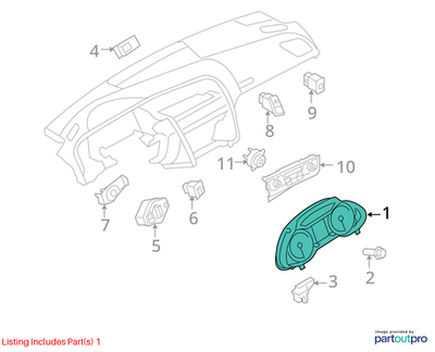 Audi 2009-2011 Q5 Instrument Cluster 8R0920950B