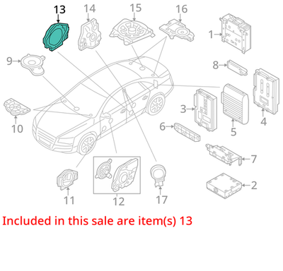 2011-2018 Audi A8 Rear Right Bang & Olufsen Door Speaker Woofer 4H0035302