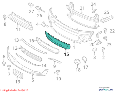 2012 Mini Cooper Front Bumper Grille Surround / Trim OEM 51117268752