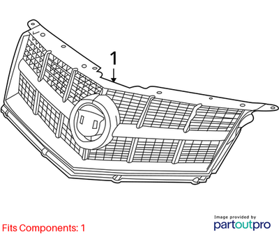 2011 Cadillac SRX Front Upper Grille Assembly Used OEM 20929728