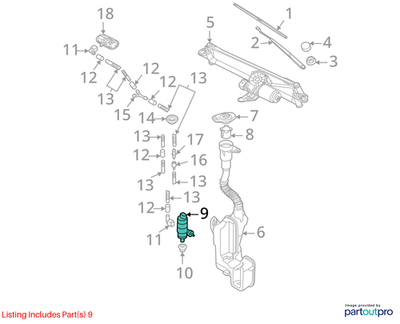 Volkswagen Windshield Washer Pump 1K6955651