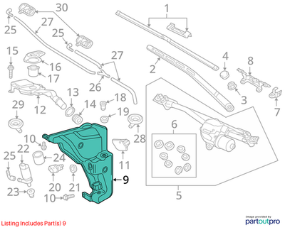 Audi 2012-2018 Audi A6 Washer Fluid Reservoir 4G8955453F