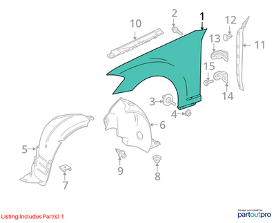 Mercedes-Benz 07-13 S550 Fender Front Left 2218800118
