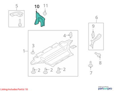 2010–2012 AUDI A4 `COVER FOR JOINTED SHAFT RIGHT USED OEM 8K0863188B