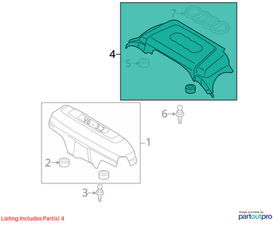 Audi 2009-2012 Q5 Engine Cover (Rear) 06E103926L