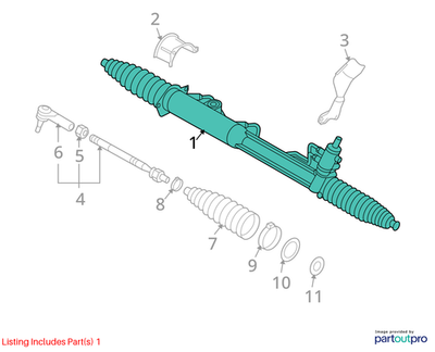 Audi 2007-2020 Q7 Rack And Pinion Assembly 7L8422062H