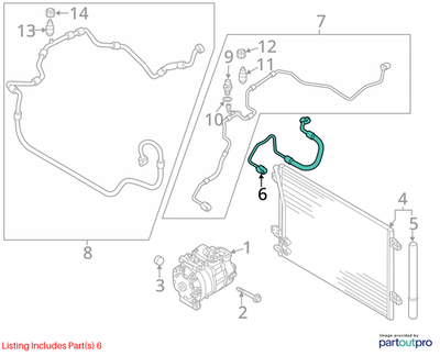 Volkswagen 2015 Volkswagen Beetle A/C Refrigerant Discharge Hose 5C0820721BJ
