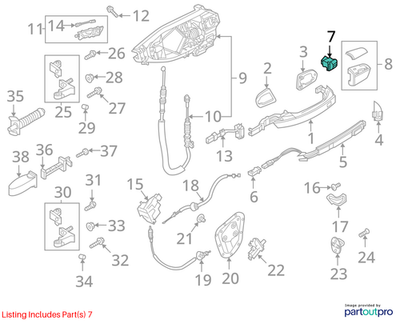 Audi 2013-2018 S8 Door Handle Cylinder Housing 4H0837167