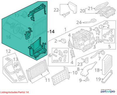 2012 Audi A8 Quattro Evaporator Housing w/Expansion Valve Used OEM 4H1820023