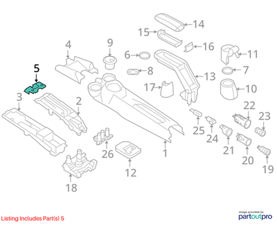 2012 Mini Cooper Front Console Bracket / Handbrake Mount Used OEM 51169183593