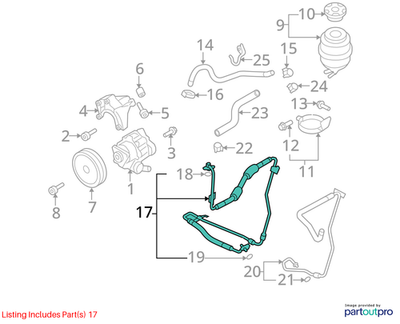 Audi 2008-2012 A4 Power Steering Pressure Hose 8K1422893CL