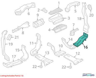 2012–2015 Audi A6 Right Lower B-Pillar Air Guide Channel Used OEM 4G0819830