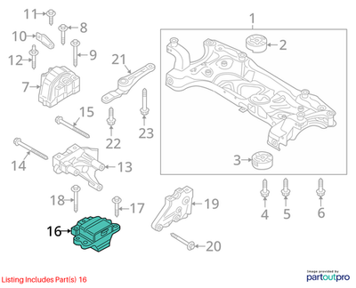 Volkswagen 2014-2018 Volkswagen Beetle Transmission Mount 1K0199555CD