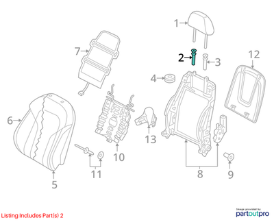 2010–2012 AUDI A4 A5 Q5 RIGHT FRONT GUIDE WITH PUSH BUTTON USED OEM 8T0881920