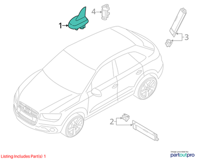Audi 2014 Audi A4 Radio Antenna Mast TFSI 4G0035503JGRU