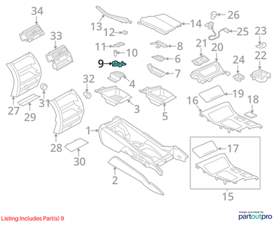 2011-2016 BMW 520i F10 Center Console Armrest Latch OEM 51169213661