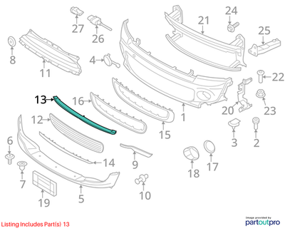 2010-2012 Mini Cooper Front Grille Trim Molding USED OEM 51112751624