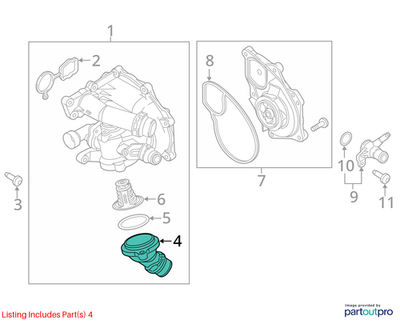 Volkswagen 2012-2019 Beetle Engine Coolant Thermostat Housing 06K121121E