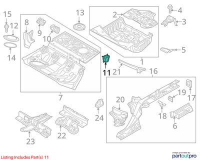 2012–2015 Audi A6 Rear Seat Backrest Mount Right Used OEM 4G0802226A