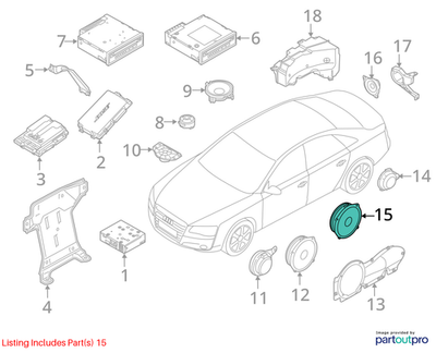 2012–2018 Audi A6 / A7 Rear Door Mid-Range Speaker Used OEM 4G1035411