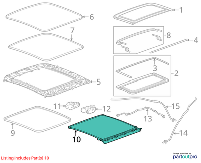2018 Cadillac CTS Sunroof Sunshade Used OEM 22926558