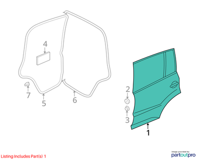 Volkswagen 2009-2018 Volkswagen Tiguan Door Shell 5N0833055A