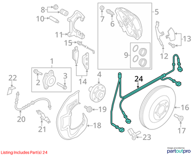 Audi 09-17 Q5 Abs Wheel Speed Sensor Wiring Harness 8R0972251