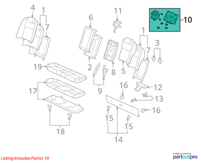 2009 Chevrolet LuminaS Rear Seat Back Center Latch Assembly Used OEM 92193567